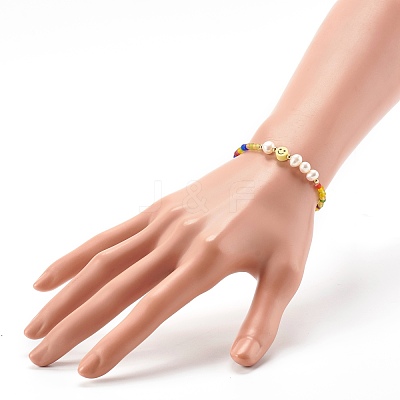 Glass Beads Stretch Bracelets BJEW-JB06414-1