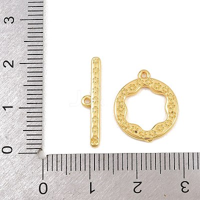 Flat Round Brass Toggle Clasps KK-G548-36G-1