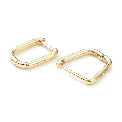 Brass Huggie Hoop Earrings LS-EJEW-P189-01G-1