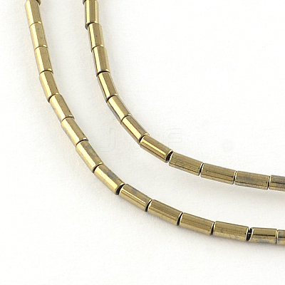 Column Electroplated Non-magnetic Synthetic Hematite Beads Strands G-R259-71E-1
