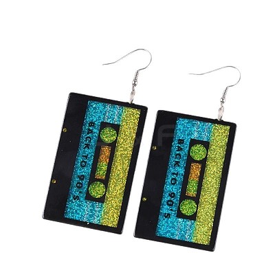 Opaque Acrylic Tape Dangle Earrings FS-WG620E7-01-1
