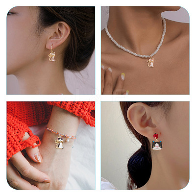 28Pcs 14 Style Printed Alloy Pendants FIND-BG0001-04-1