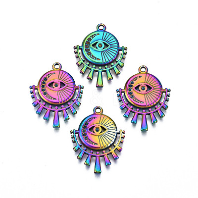 Rack Plating 304 Stainless Steel Pendant Rhinestone Settings STAS-N098-055-1