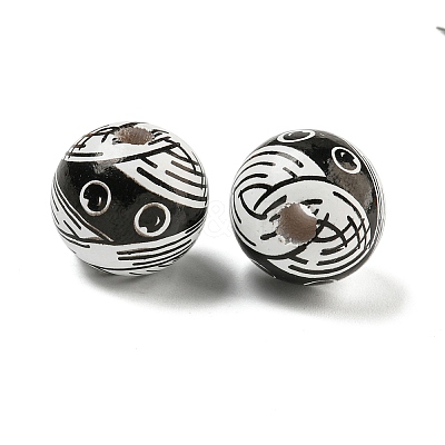Halloween Series Wood European Beads WOOD-U002-01B-1