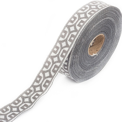 25M Ethnic Style Polyester Embroidery Coin Ribbons PW-WG38830-02-1