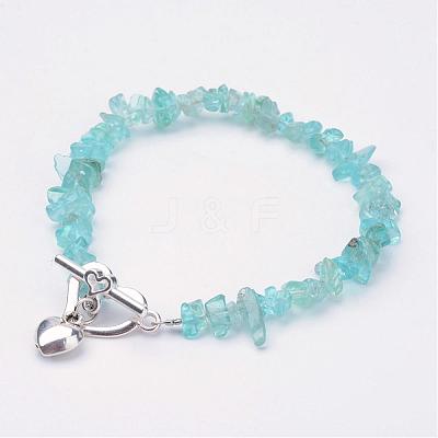 Natural Apatite Beaded Bracelets BJEW-JB02681-02-1