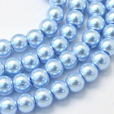 Baking Paint Pearlized Glass Pearl Round Bead Strands HY-Q003-4mm-24-1