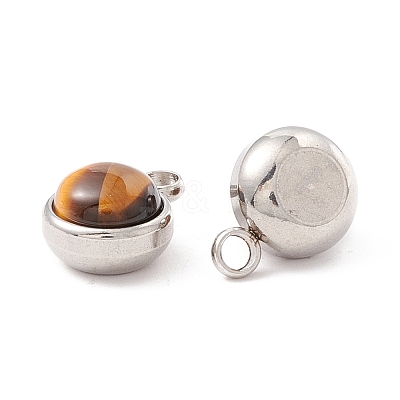 Natural Tiger Eye Charms G-K325-01P-01-1