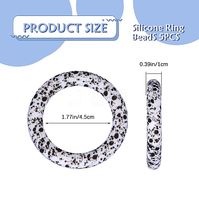 5Pcs Ring Food Grade Eco-Friendly Silicone Focal Beads JX894O-1