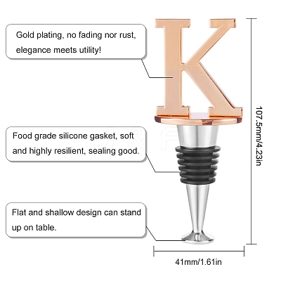 Alloy Letter K Wine Stoppers FIND-WH0076-36-01K-1