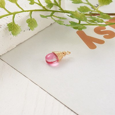 Transparent Glass Pendants PALLOY-JF00560-1