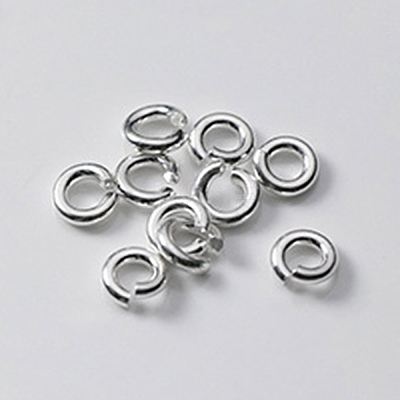 Rhodium Plated 925 Sterling Silver Closed Jump Rings FIND-WH0609-06A-01P-1