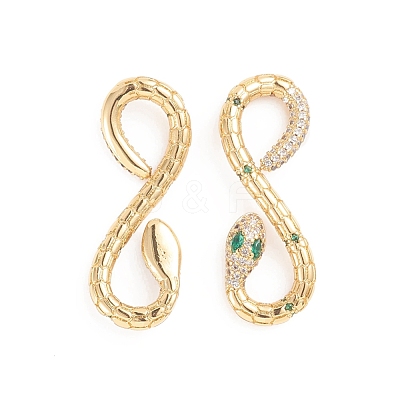 Brass Micro Pave Cubic Zirconia Links ZIRC-E164-01G-1