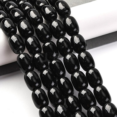 Dyed & Heated Natural Black Onyx Beads Strands G-G177-G01-01-1