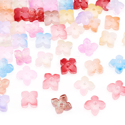50Pcs Dyed & Heated Glass Bead Caps GLAA-TADJ0001-15-1