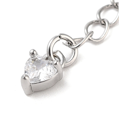 Brass with Cubic Zirconia Chain Extender KK-B102-44P-1