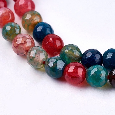 Natural Agate Round Beads Strand G-L084-6mm-16-1