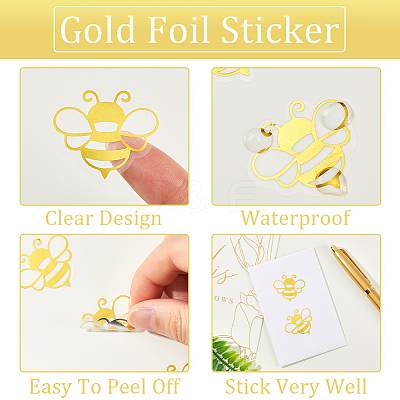 Honeycomb Gold Foil Self-adhesive Stickers DIY-WH20001-13A-1