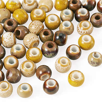 50Pcs 5 Colors Handmade Porcelain Beads PORC-TADJ0001-06B-1