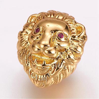 Brass Micro Pave Cubic Zirconia Beads ZIRC-G099-19G-1