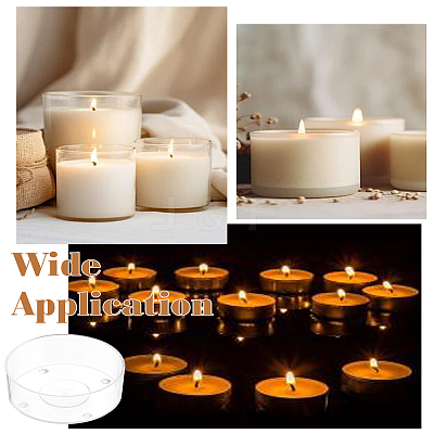 20Pcs Transparent Plastic Candle Holder AJEW-LP0001-04-1