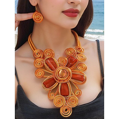 Alloy Aluminum and Acrylic Resin Jewelry Sets FS-WGFFF05-11-1