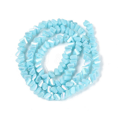 Electroplate Opaque Glass Beads Strands LS-EGLA-Q139-01A-C15-1