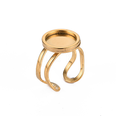 201 Stainless Steel Cuff Ring Findings STAS-S080-040B-G-1