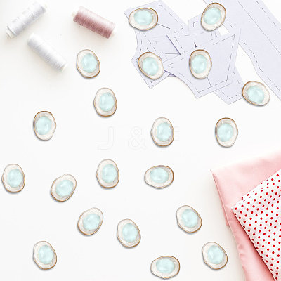 20Pcs 1-Hole Alloy Resin Buttons BUTT-CY0001-21A-1