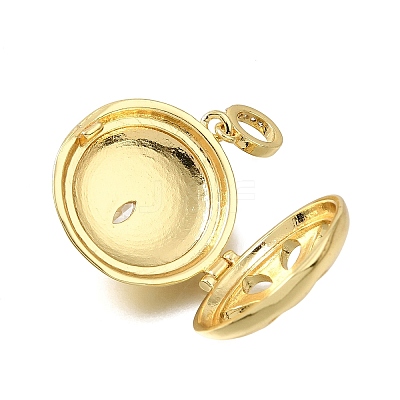 Brass Micro Pave Clear Cubic Zirconia Diffuser Locket Pendants KK-A303-28A-G-1
