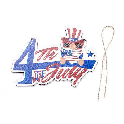 Independence Day Density Board Wooden Wall Ornament Doorplate Pendants HJEW-C004-05-1