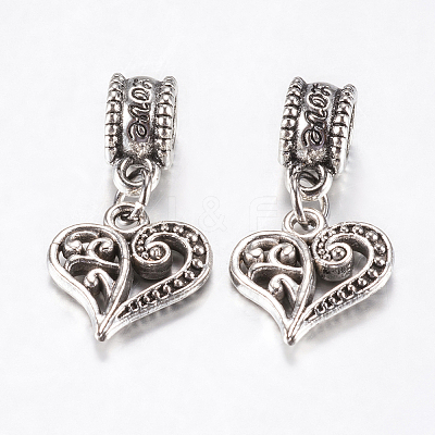15Pcs Tibetan Style Alloy European Dangle Charms MPDL-ZF0001-02-1