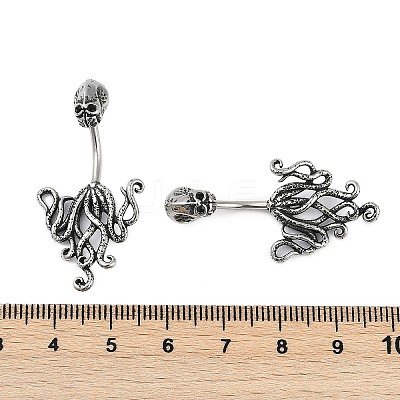 Octopus 316 Surgical Stainless Steel Belly Button Rings EJEW-G416-07AS-1
