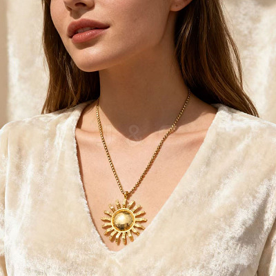 304 Stainless Steel Pendant Box Chain Necklaces for Women WGC10C0-01-1