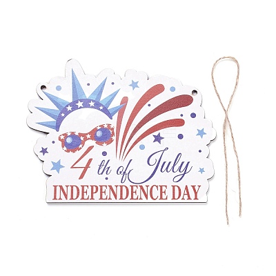 Independence Day Density Board Wooden Wall Ornament Doorplate Pendants HJEW-C004-04-1