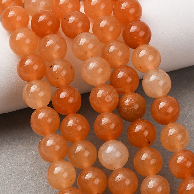 Natural Red Aventurine Round Beads Strands G-S148-8mm-1