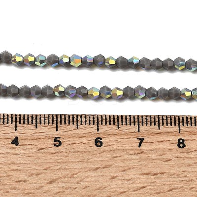 AB Color Plated Opaque Glass Beads Strands GLAA-G127-02B-1