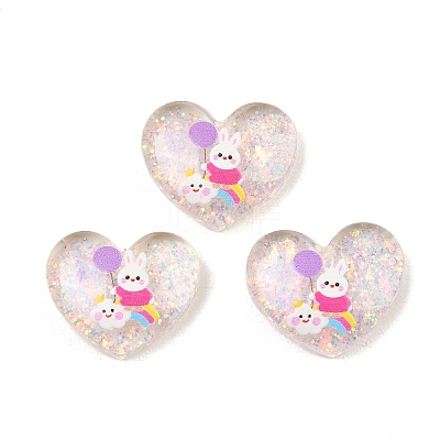Printed Translucent Epoxy Resin Cabochons RESI-XCP0002-63B-1