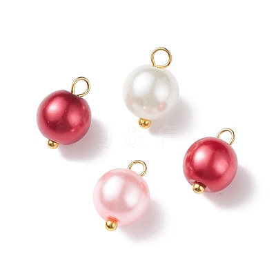 Glass Pearl Pendants PALLOY-JF01880-05-1