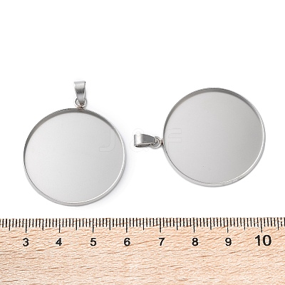 304 Stainless Steel Pendant Cabochon Settings STAS-L282-010P-10-1