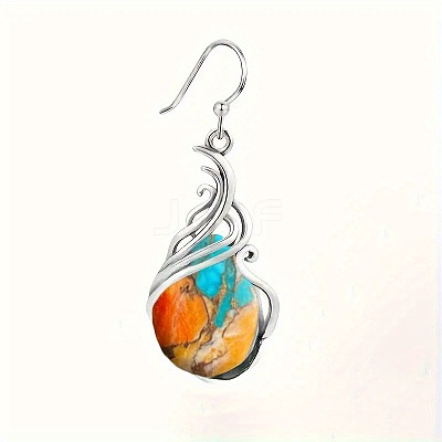 Bohemian Style Alloy Resin Dangle Earrings FS-WGDB4B9-01-1