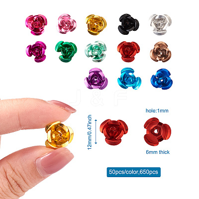 650 Pcs 13 Colors Aluminum Cabochons MRMJ-FW0001-01C-1