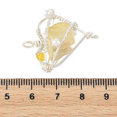 Electroplated Natural Quartz Copper Wire Wrapped Pendants PALLOY-TA00429-01-1