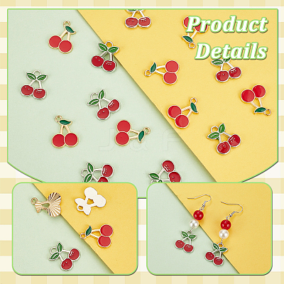 60Pcs 2 Styles Alloy Enamel Pendants ENAM-HY0001-28-1