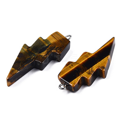 Natural Tiger Eye Pendants G-N332-53-A11-1