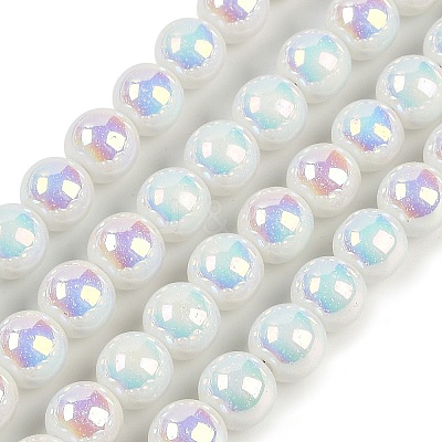 Baking Paint Electroplate Glass Beads Strands X-GLAA-G120-01A-1