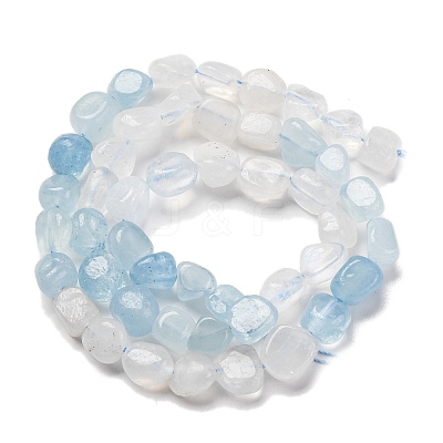 Natural Rainbow Moonstone & Aquamarine Beads Strands G-L610-B03-01-1