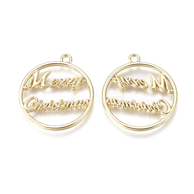 Alloy Open Back Bezel Pendants X-PALLOY-L228-001G-1