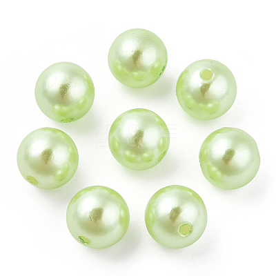 Spray Painted ABS Plastic Imitation Pearl Beads OACR-T015-05C-10-1