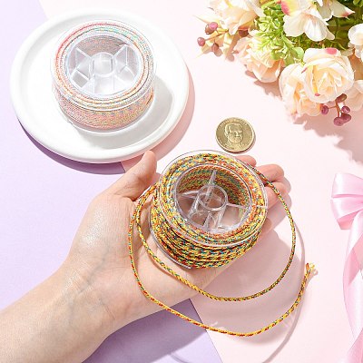 2 Rolls 2 Colors Braided Nylon Chinese Knot Cord WCOR-CJ0001-01-1